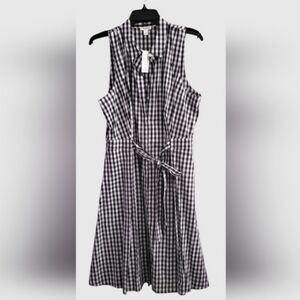 Dark Blue and White Gingham Dress